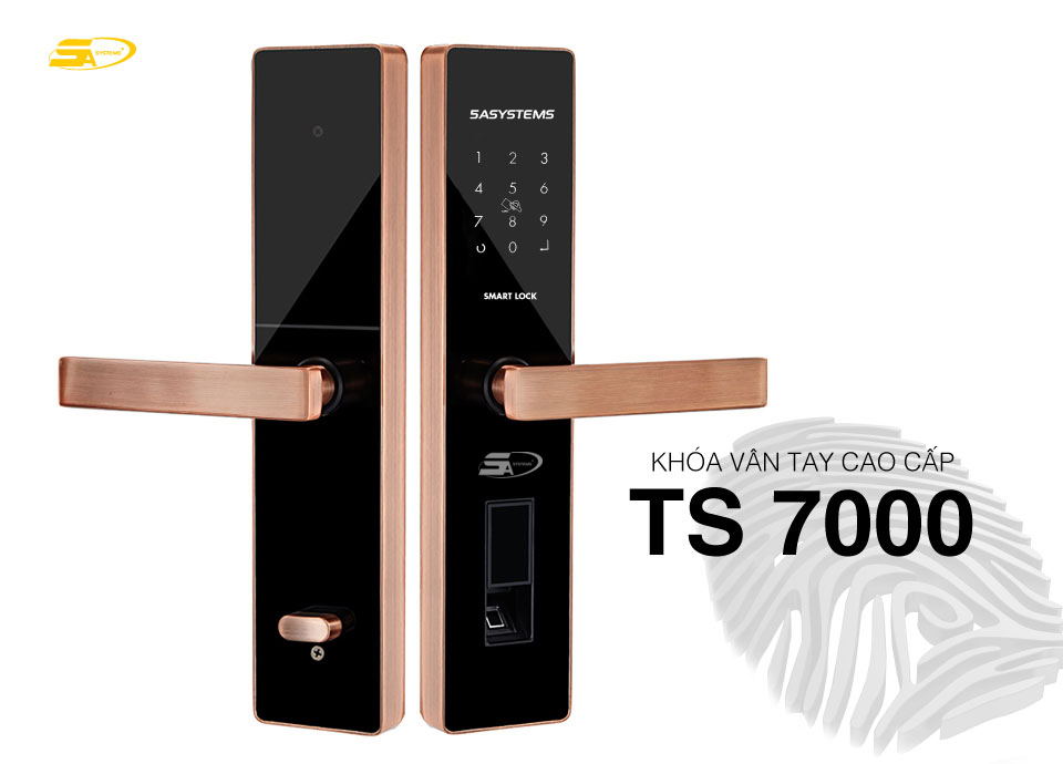 Khóa vân tay TS 7000 - Khóa vân tay TS 7000 với thiết kế tinh tế và chất lượng vượt trội luôn đem lại cho bạn sự an toàn tuyệt đối và tiện lợi. Bạn sẽ không cần phải mang theo chìa khóa thường xuyên nữa, chỉ cần dùng ngón tay để mở khóa.