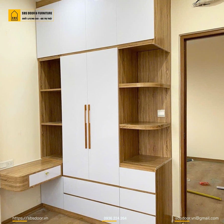 Mẫu bàn trang điểm bằng nhựa giả gỗ