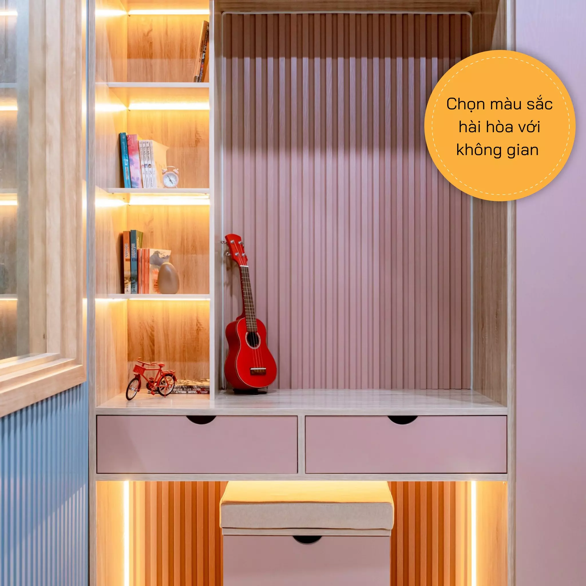 SBS DOOR thi công bàn học nhựa với đa dạng kiểu dáng, màu sắc và kích thước phù hợp với không gian