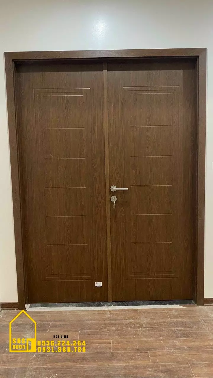 quy trình thi công cửa nhựa giả gỗ 2 cánh tại SBS DOOR