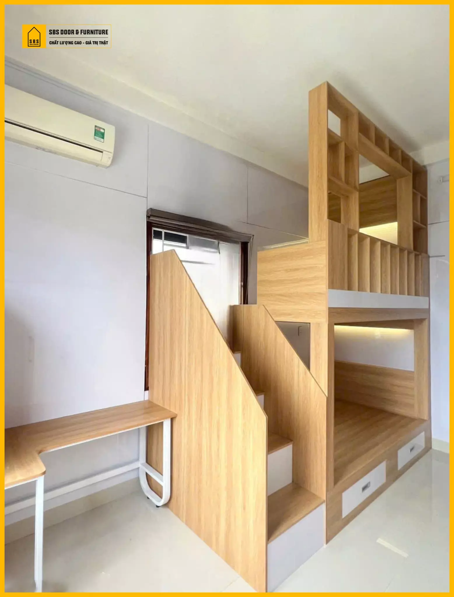 thi công giường ngủ nhựa đài loan cho bé