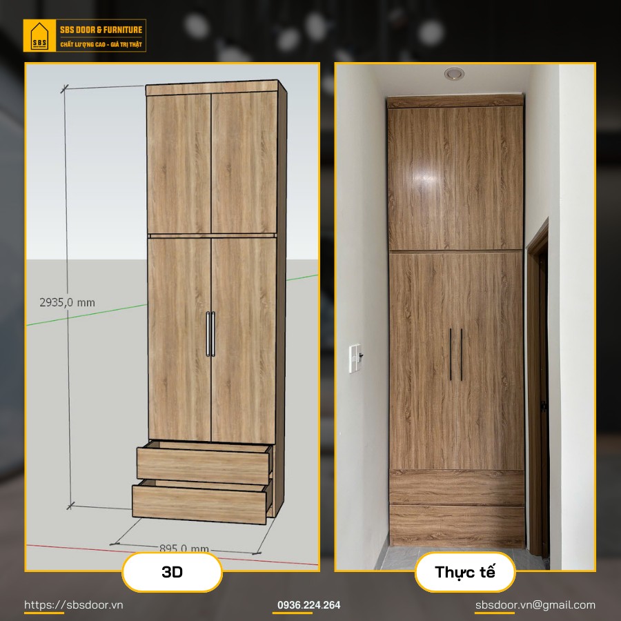 Kích thước tủ quần áo nhựa 2 cánh 