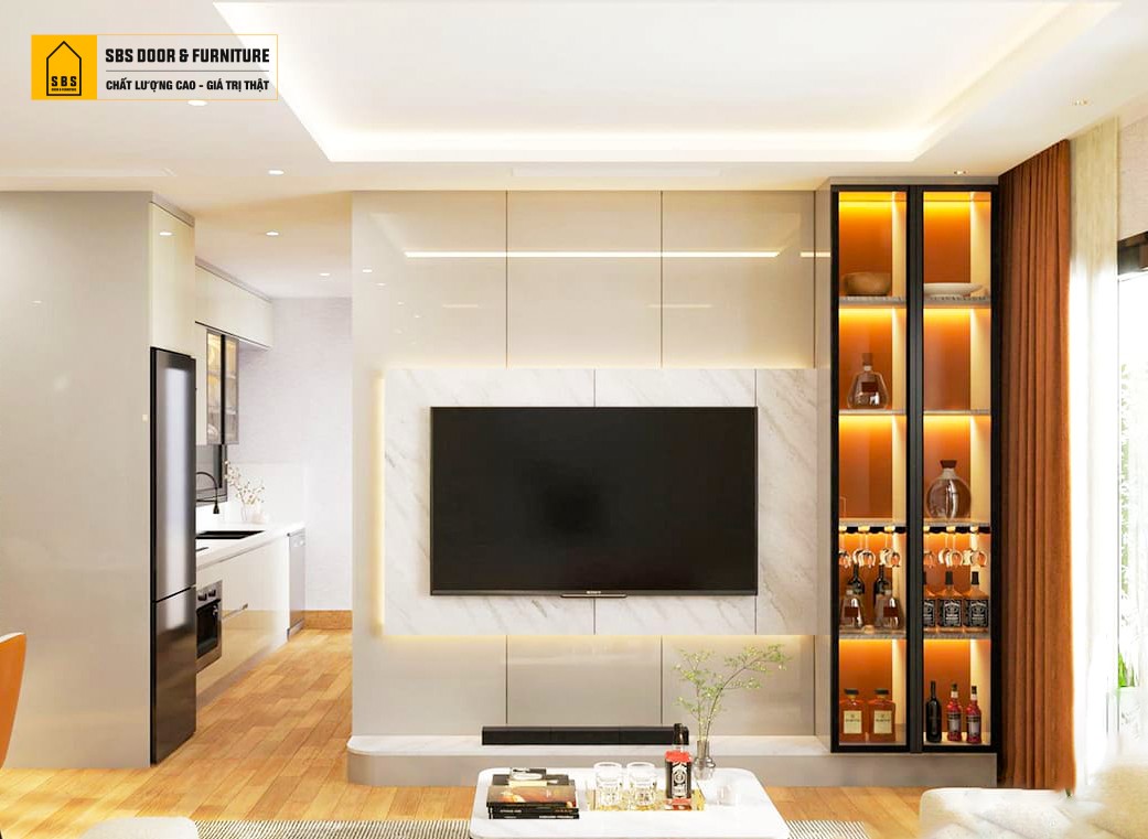 Không gian sáng trọng, điểm nhấn hơn với mẫu tủ rượu cánh kính